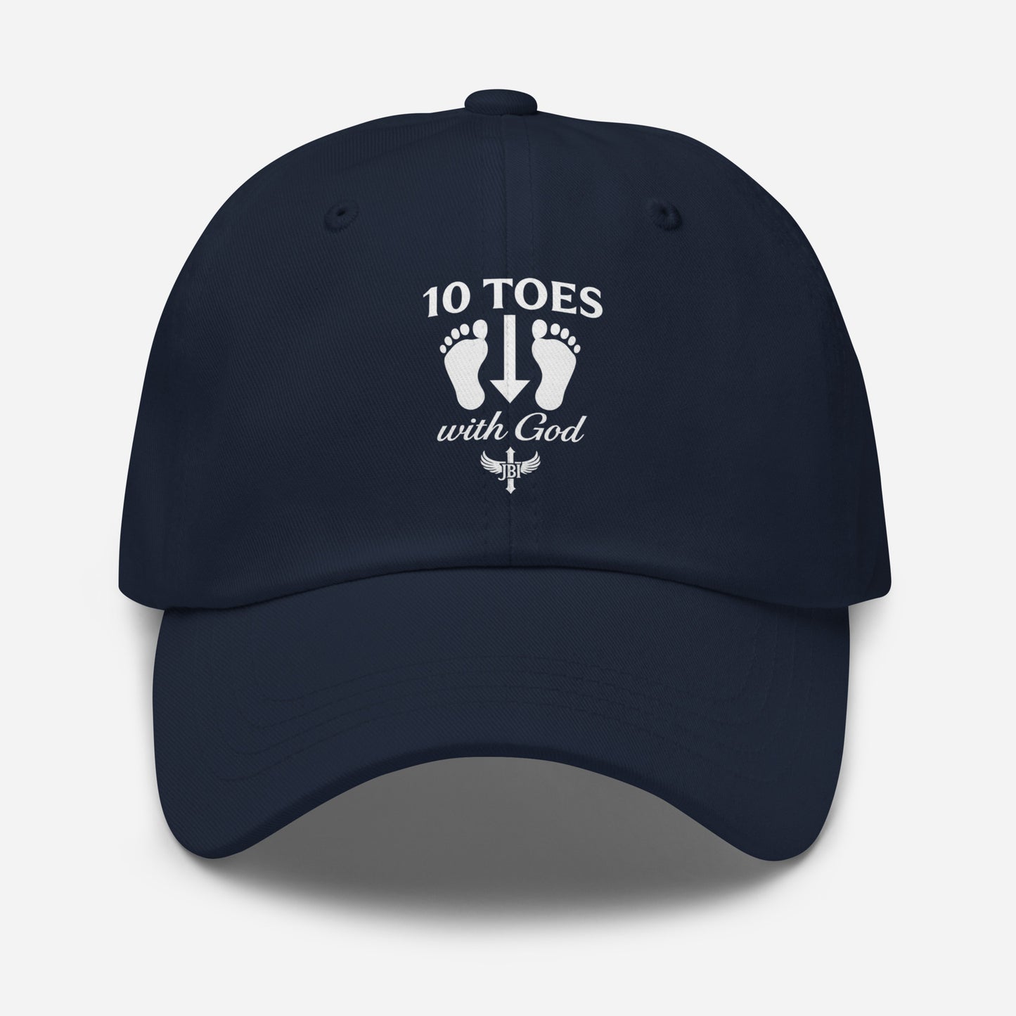 10 Toes Down dad cap navy front embroidery
