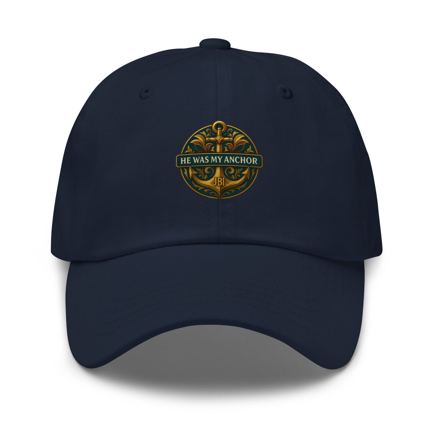 He Was My Anchor dad hat navy colorway