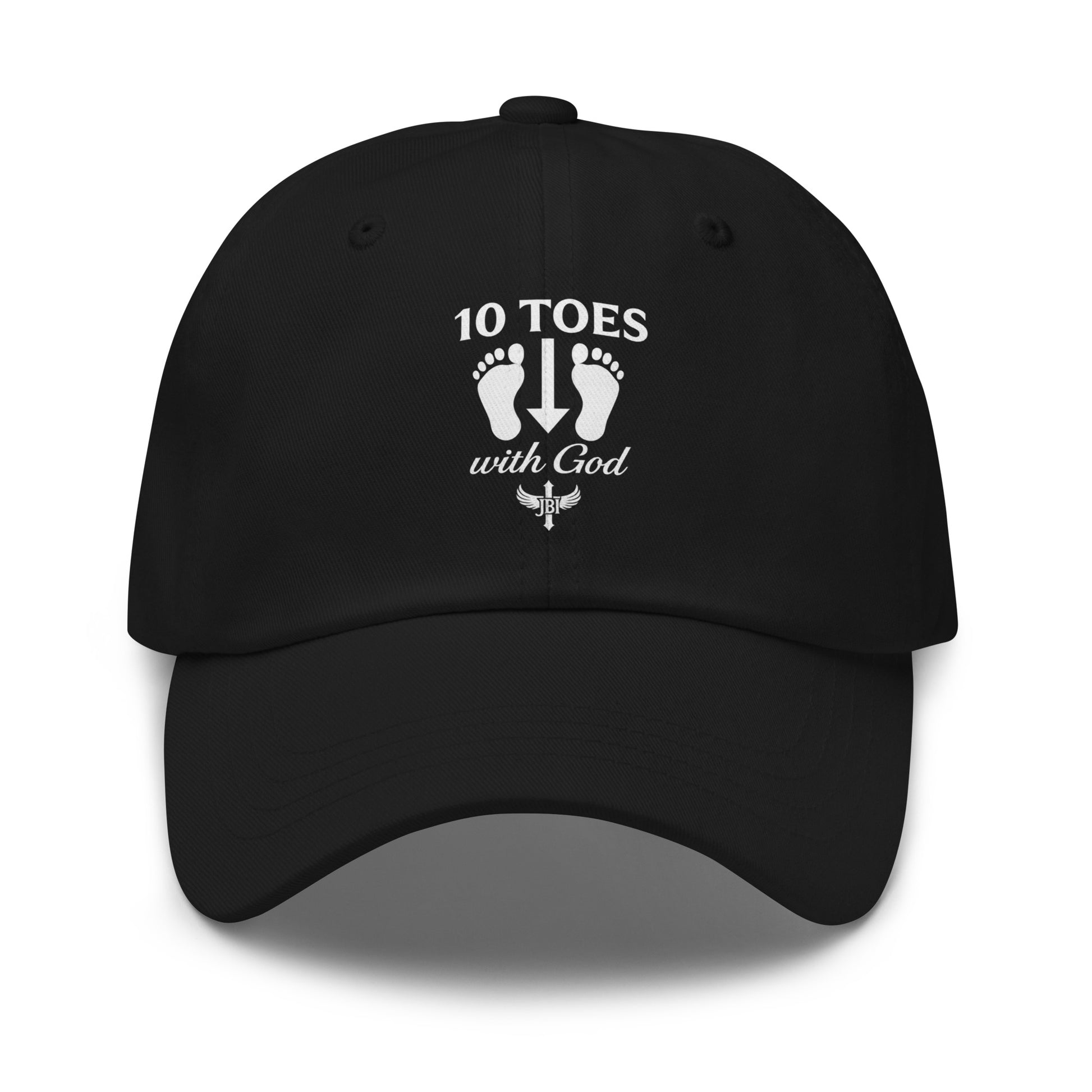 10 Toes Down dad cap black front view