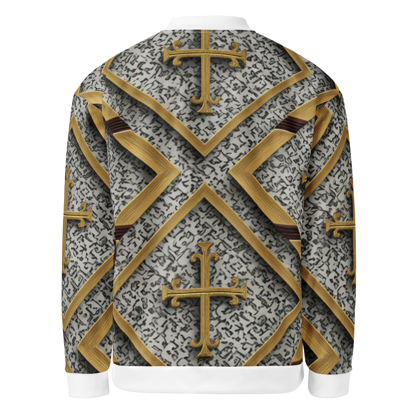 Cross Luxe Cross Bomber Jacket back featuring all-over cross design