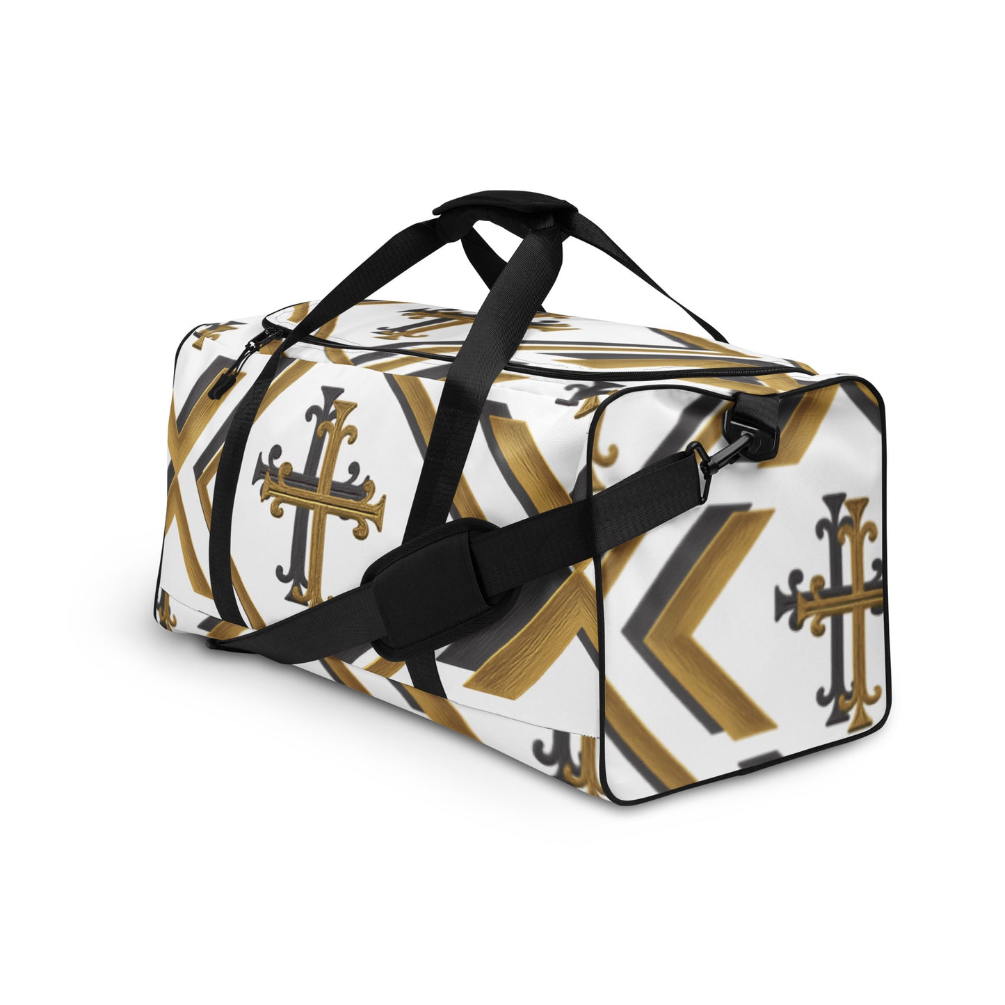 Cross Luxe duffle bag side angle with strap