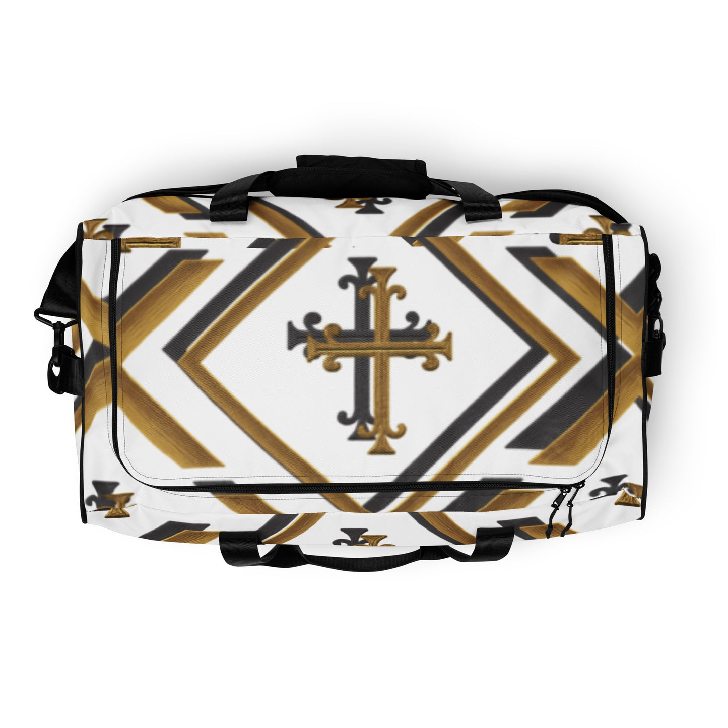 Cross Luxe duffle bag top view geometric design