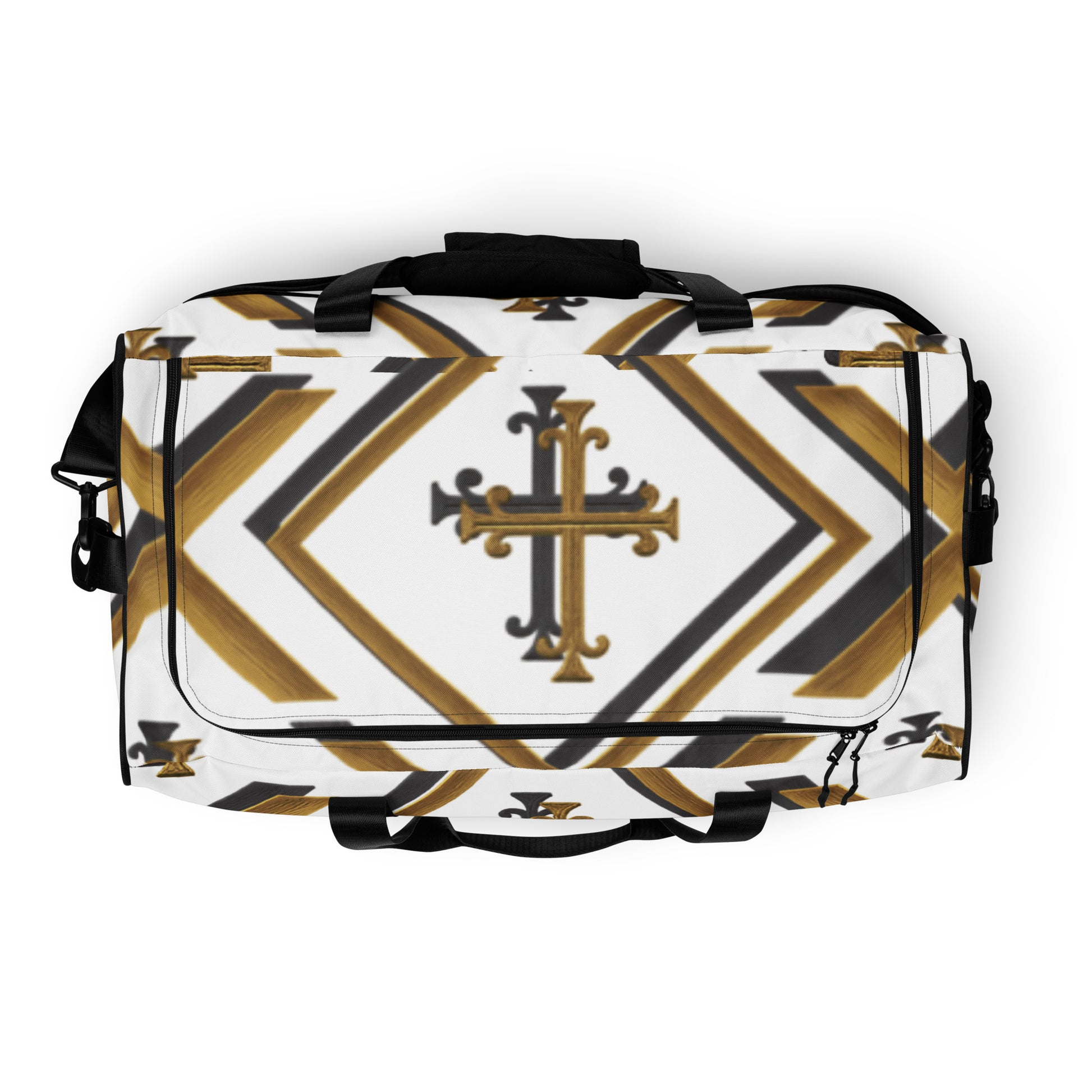 Cross Luxe duffle bag top view geometric design