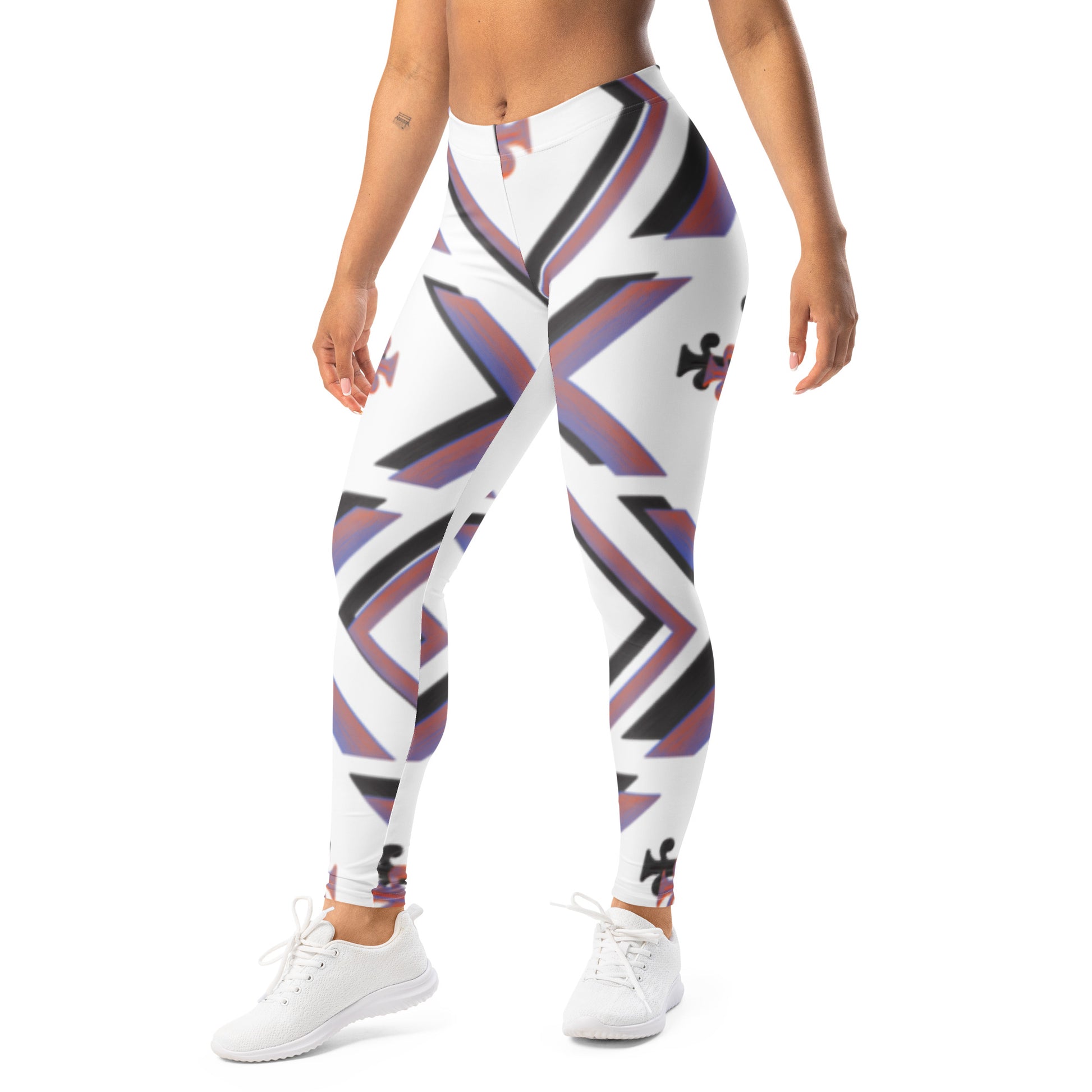 Cross Luxe high-waisted leggings ivory multi front view