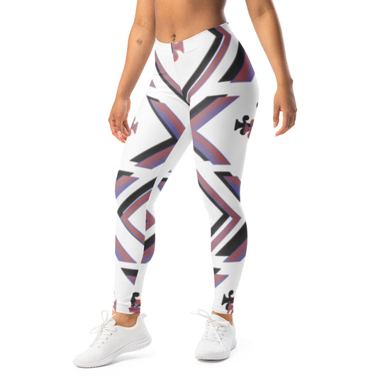 Cross Luxe high-waisted leggings ivory multi front view