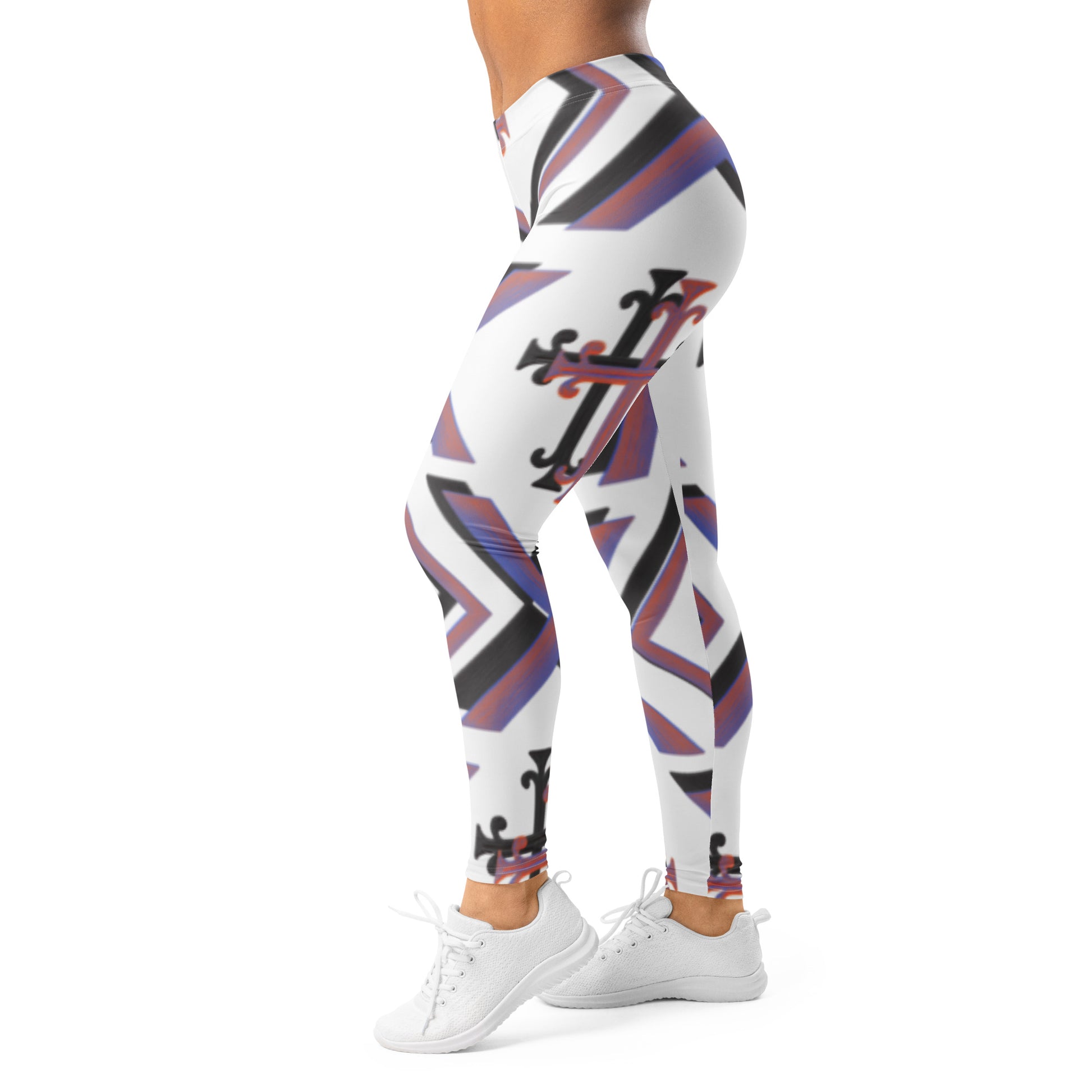 Cross Luxe leggings ivory multi side view