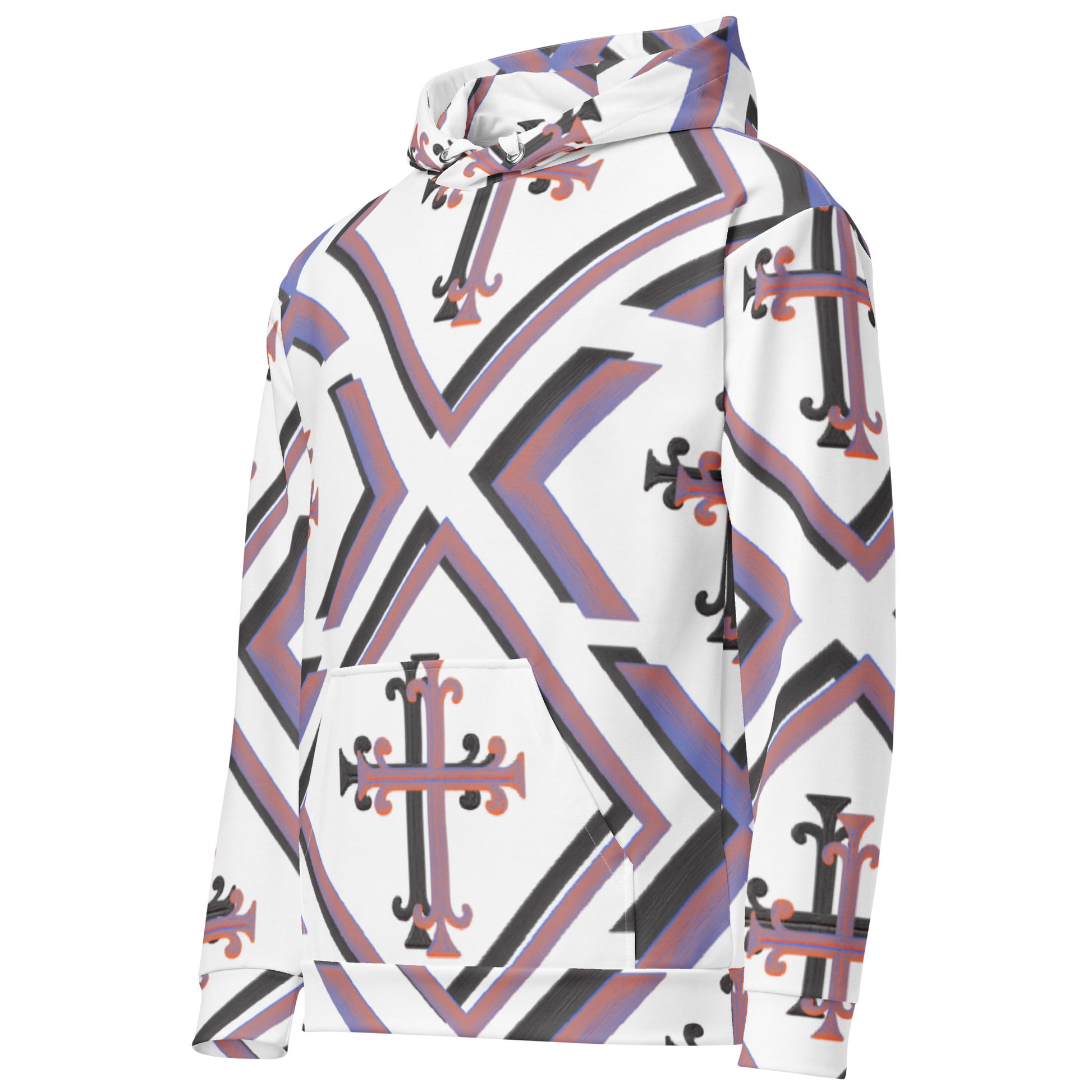 Cross Luxe unisex hoodie side profile