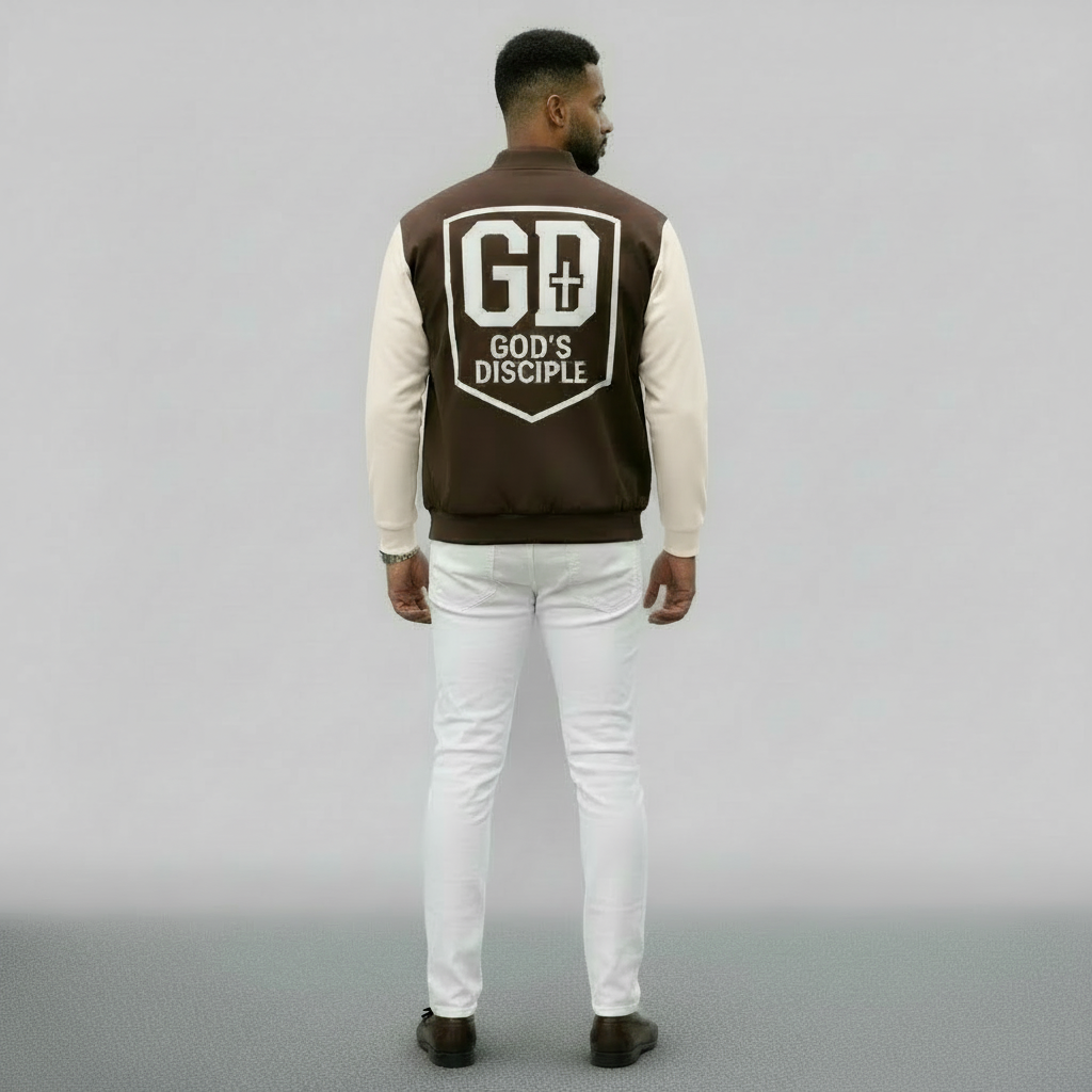 GD Unisex Bomber – Brown & Cream