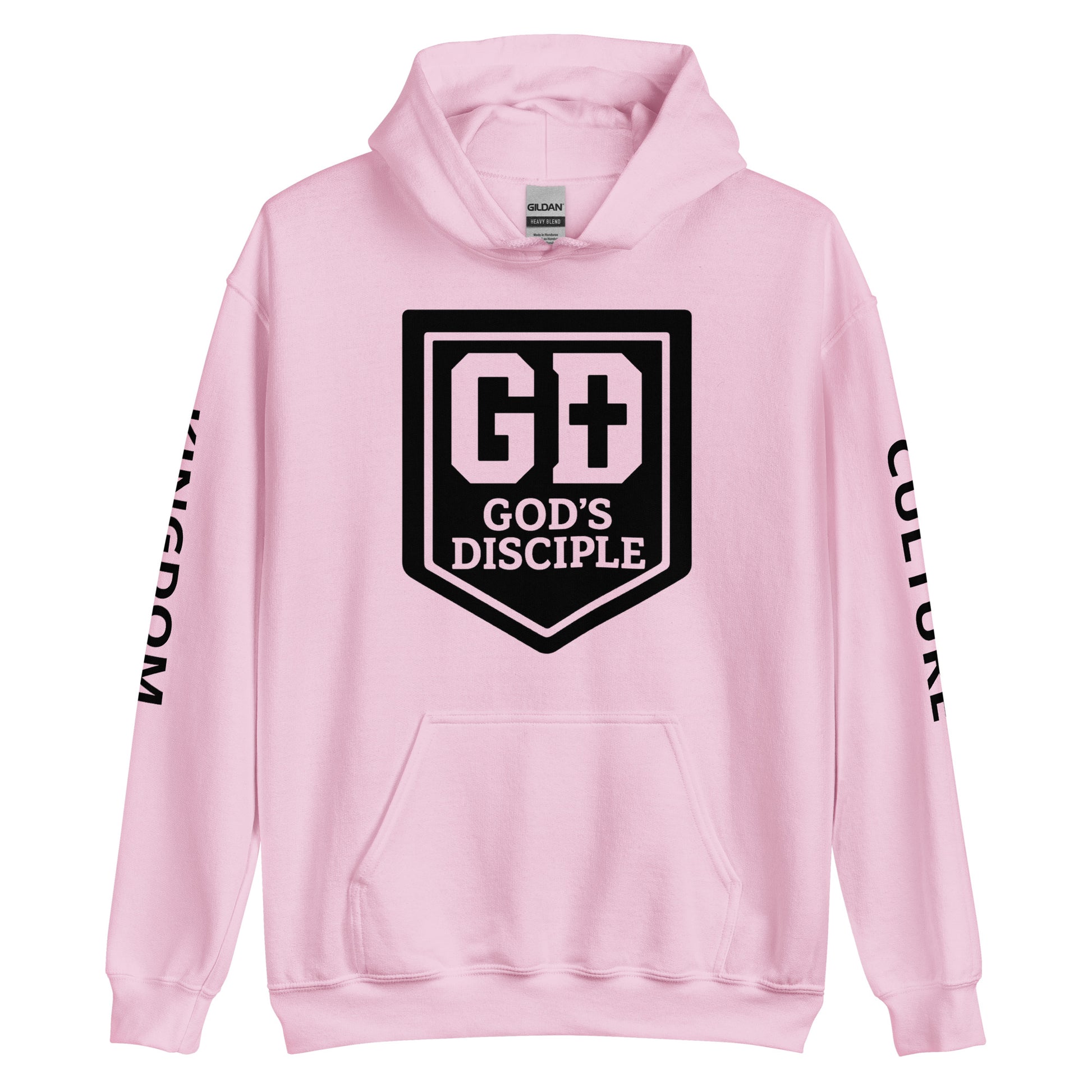 GD Hoodie - Pink, front view with logo