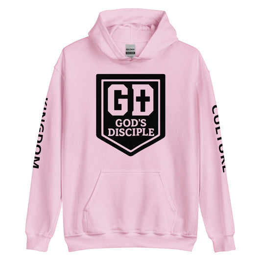 GD Hoodie - Pink, front view with logo