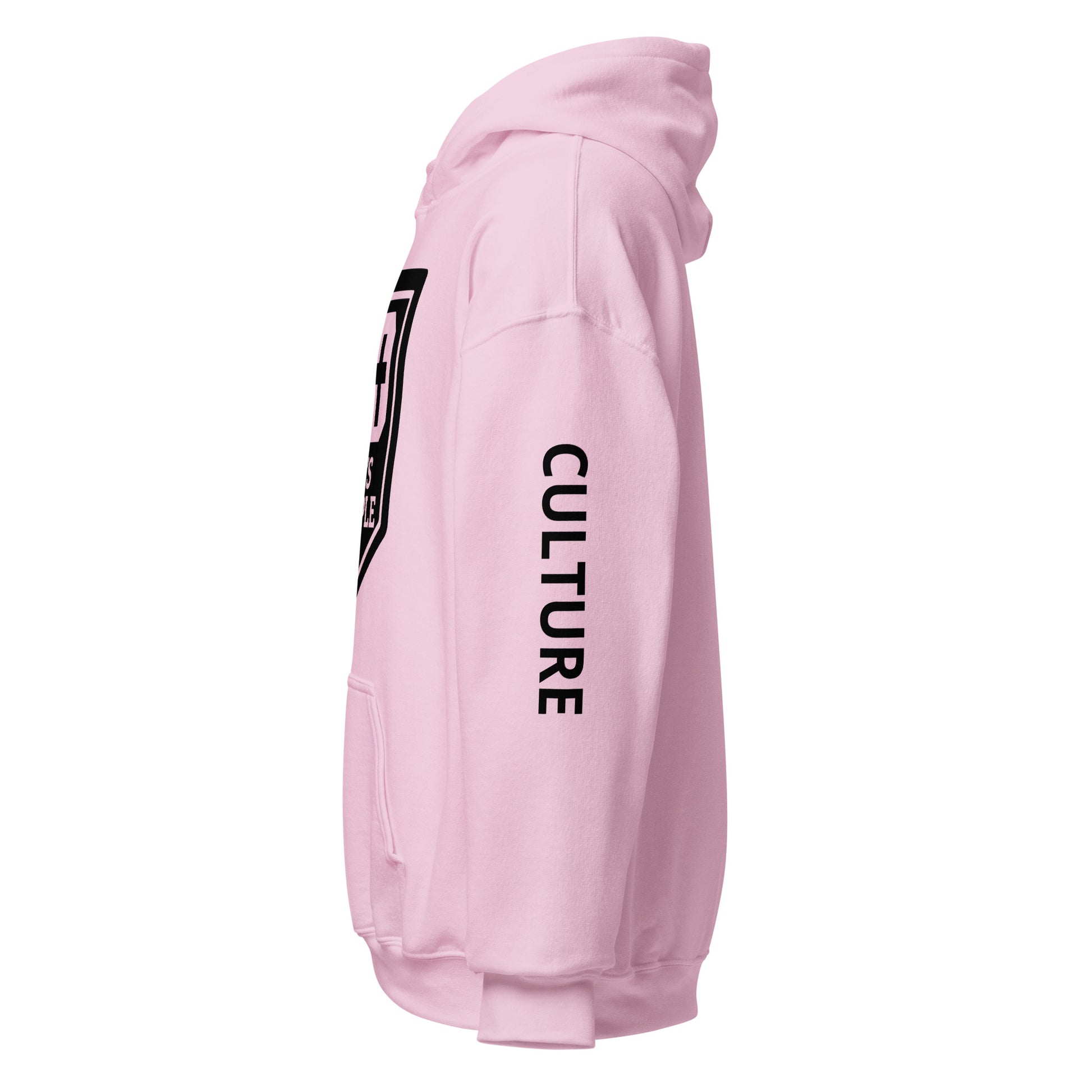 GD Hoodie - Pink left side view with logo