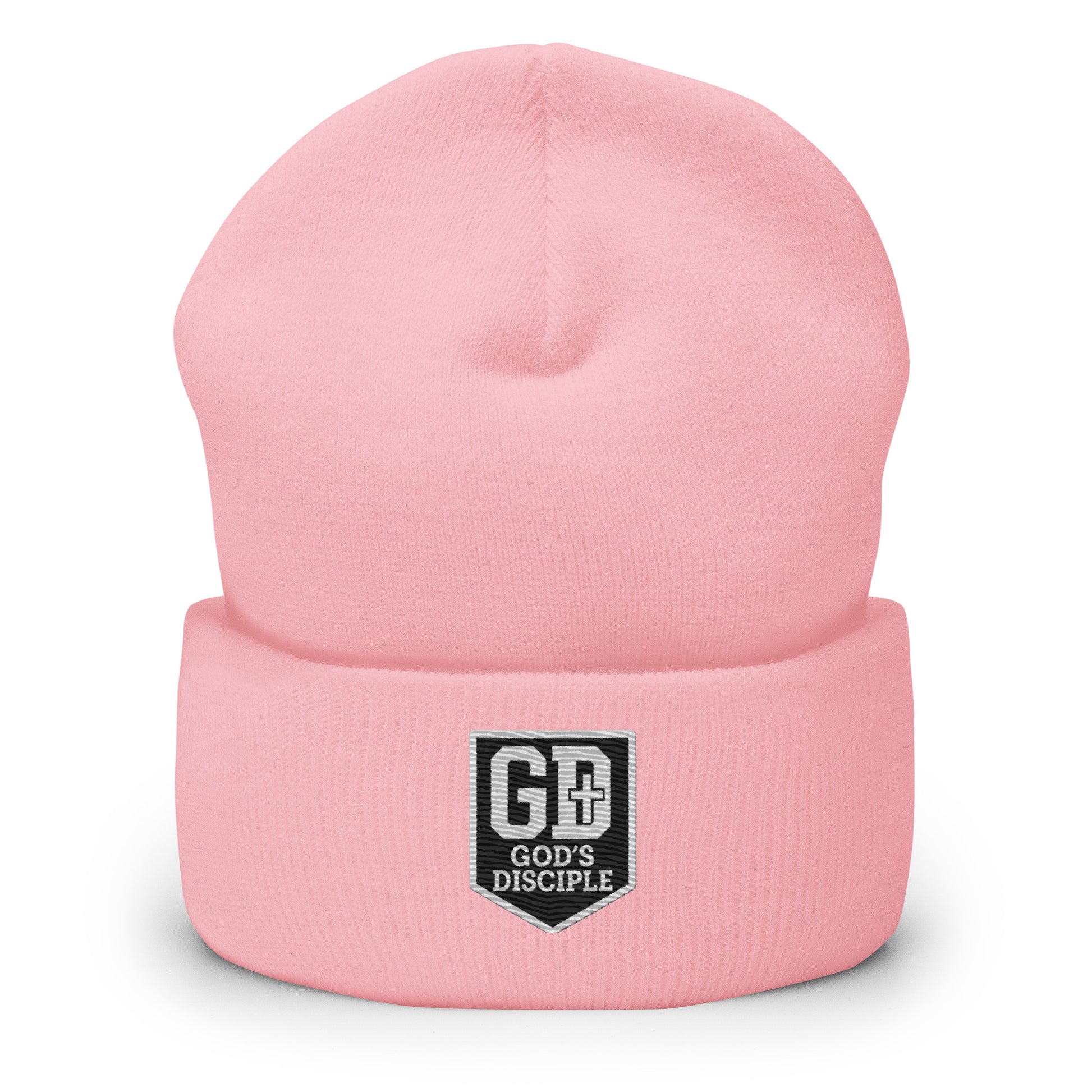 GD cuffed beanie pink colorway front view
