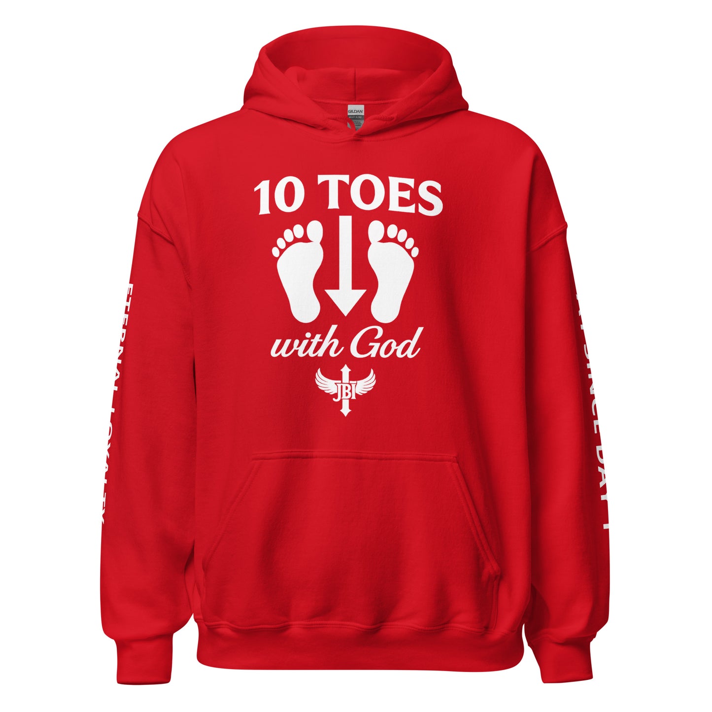JBI 10 Toes Down Hoodie red colorway
