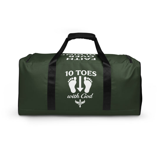 JBI Apparel 10 Toes duffle bag olive green front view
