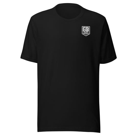 JBI Apparel GD Shield t-shirt black front view