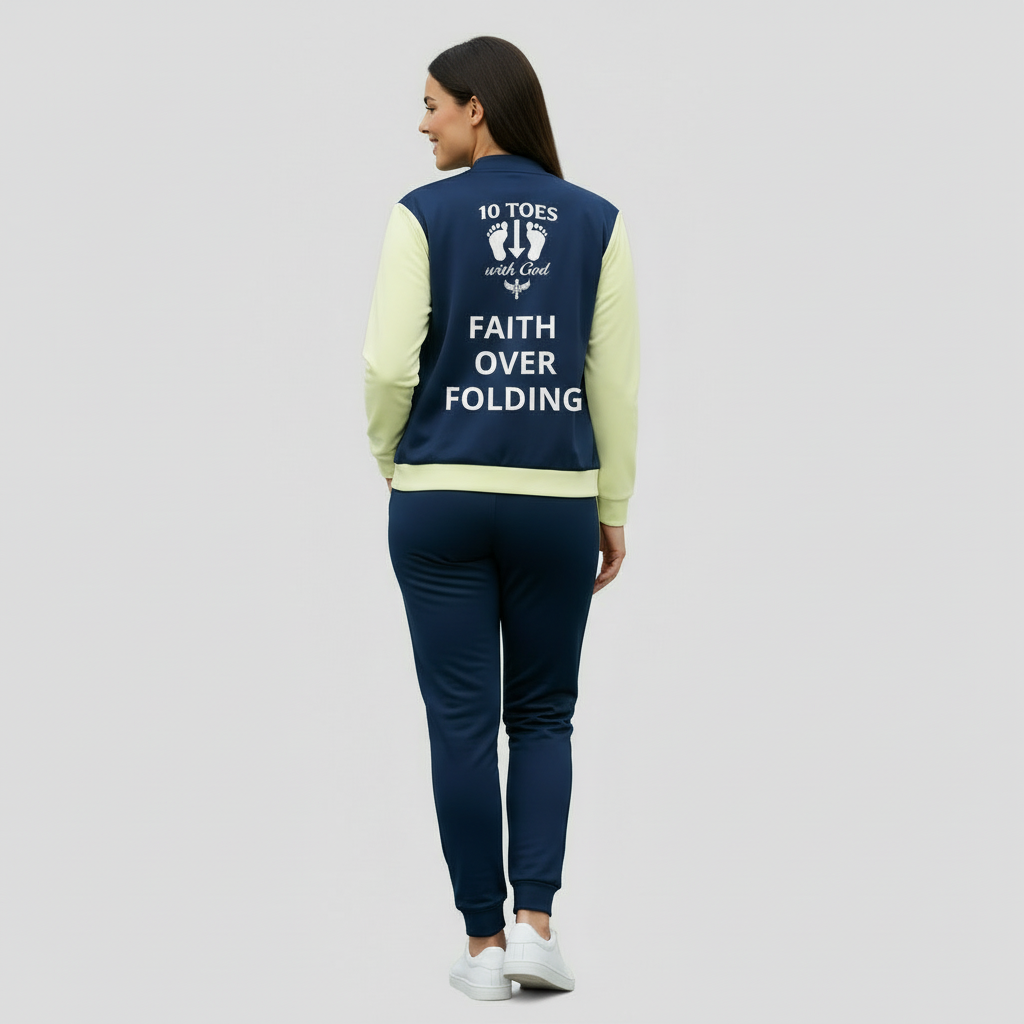 “Back view of the God’s Disciple bomber jacket featuring the bold faith-based design.”