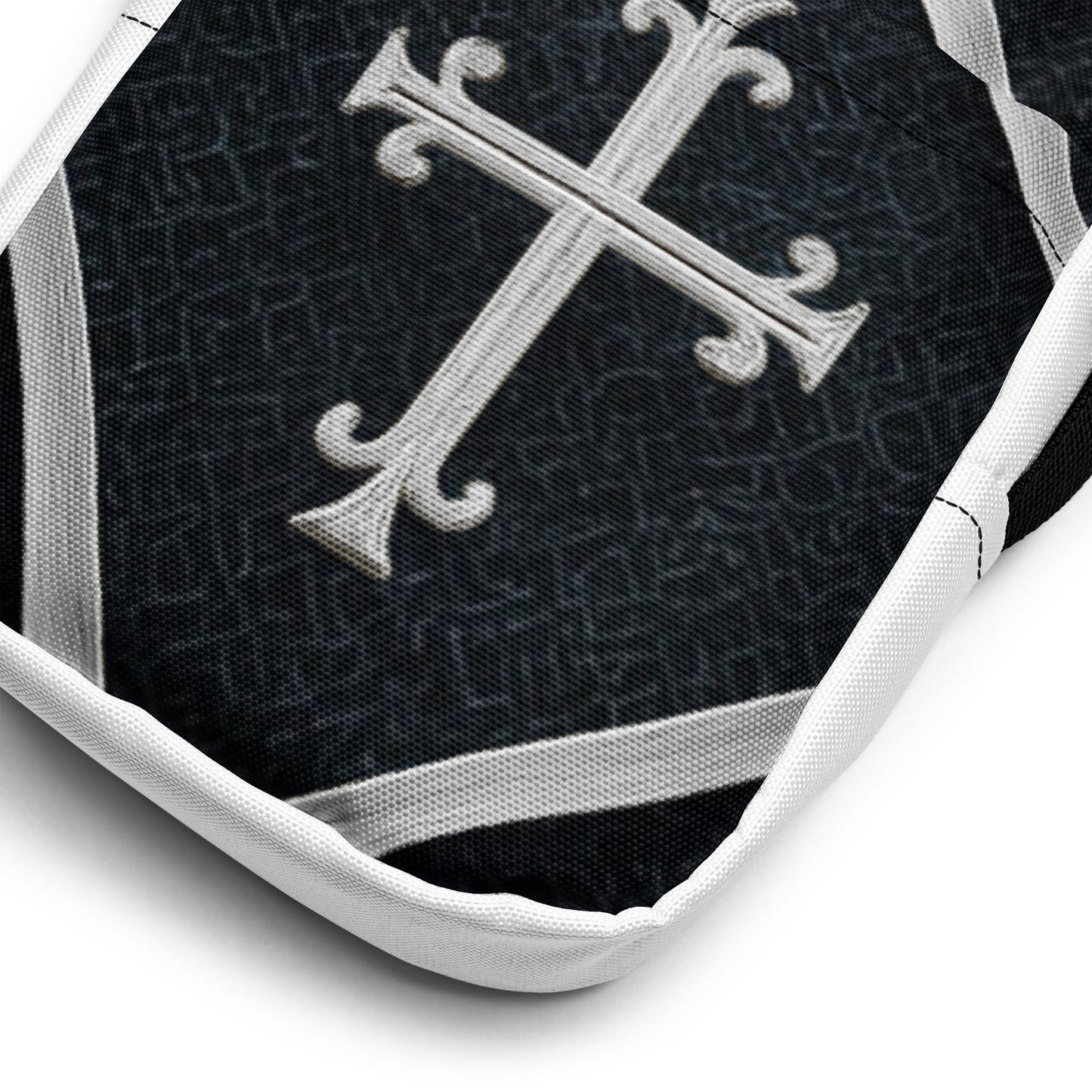 JBI Cross Luxe crossbody bag black and white interior detail view