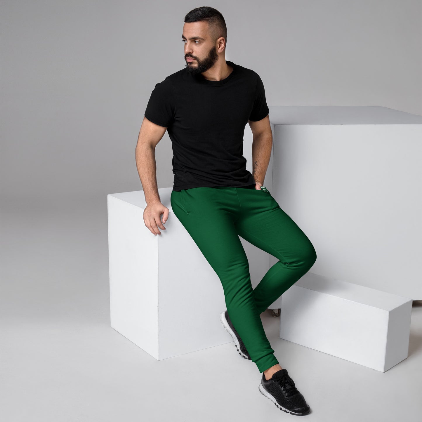 JBI GD unisex joggers green worn by model
