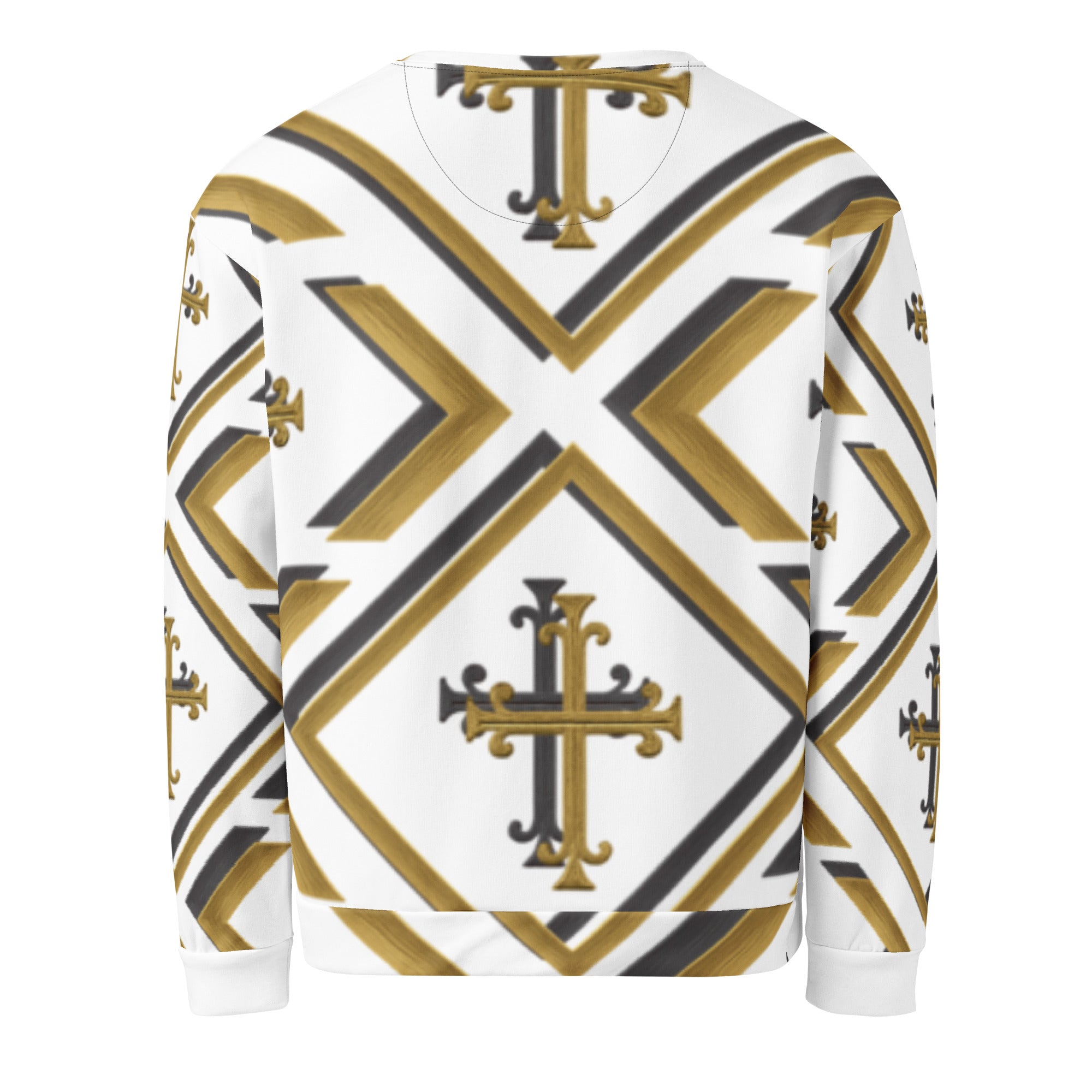 Kingdom Luxe Sweater, back view showing smooth finish, cozy pullover style, and straight hemline.