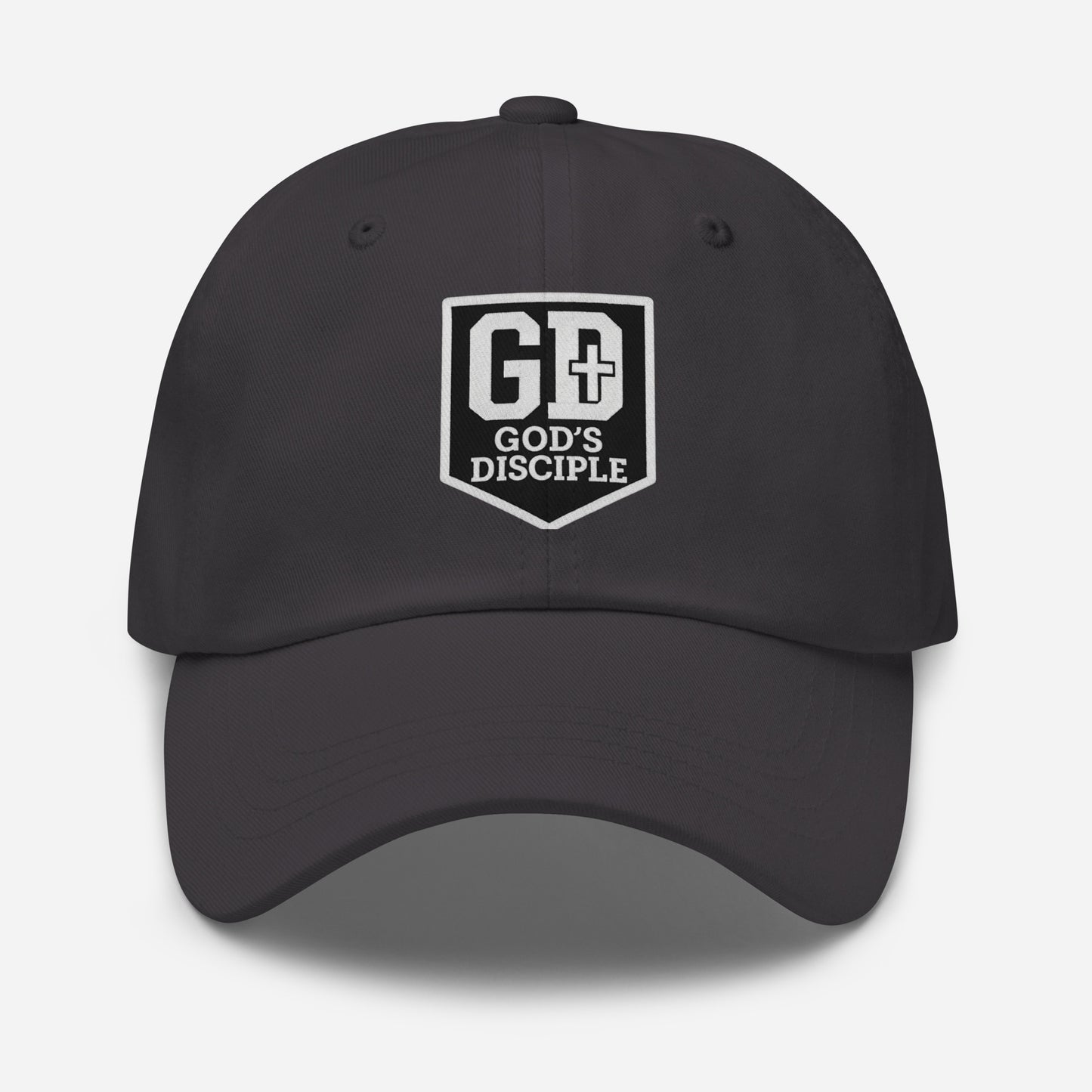 gd embroidered dad cap charcoal front view