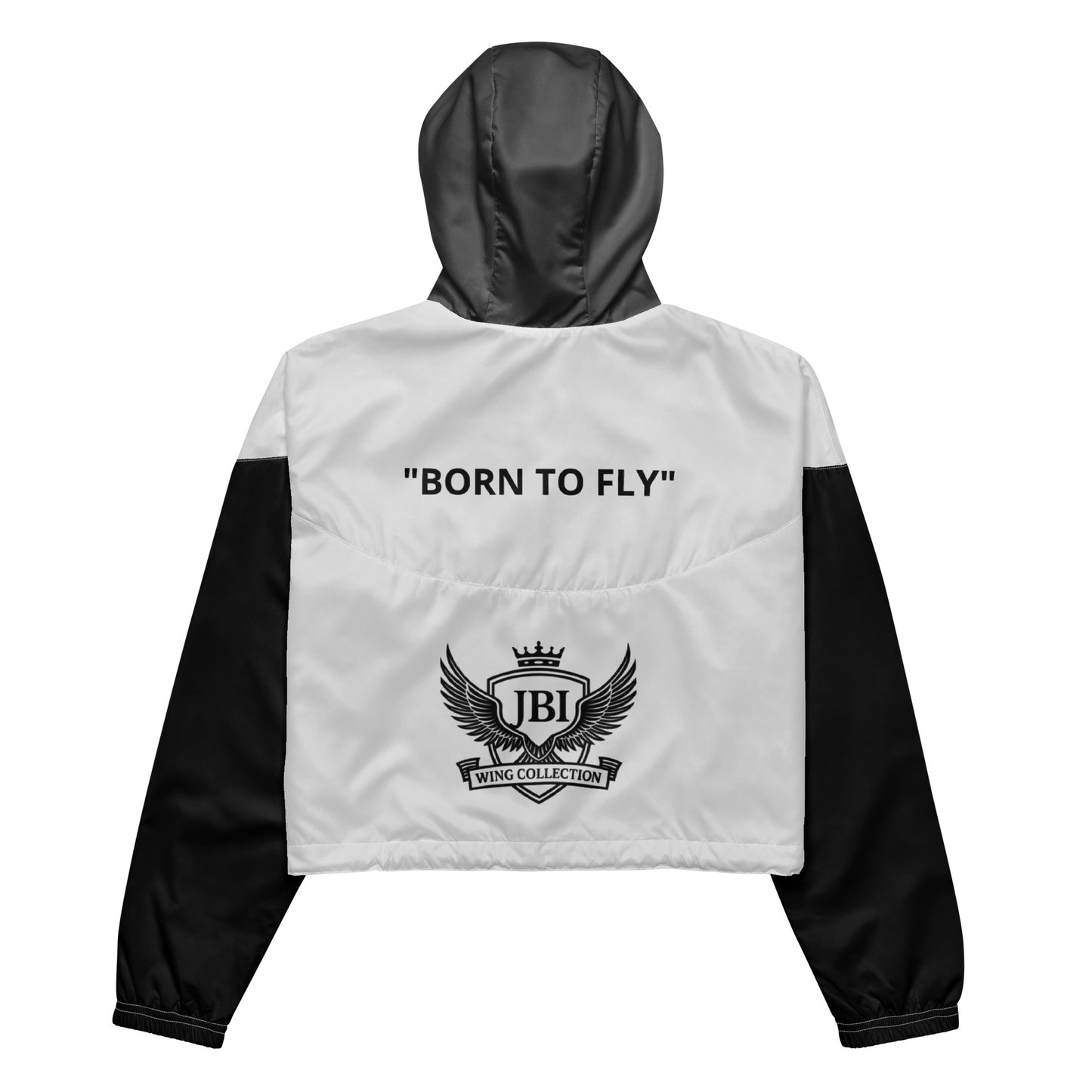 JBI Wing cropped windbreaker black and white back view
