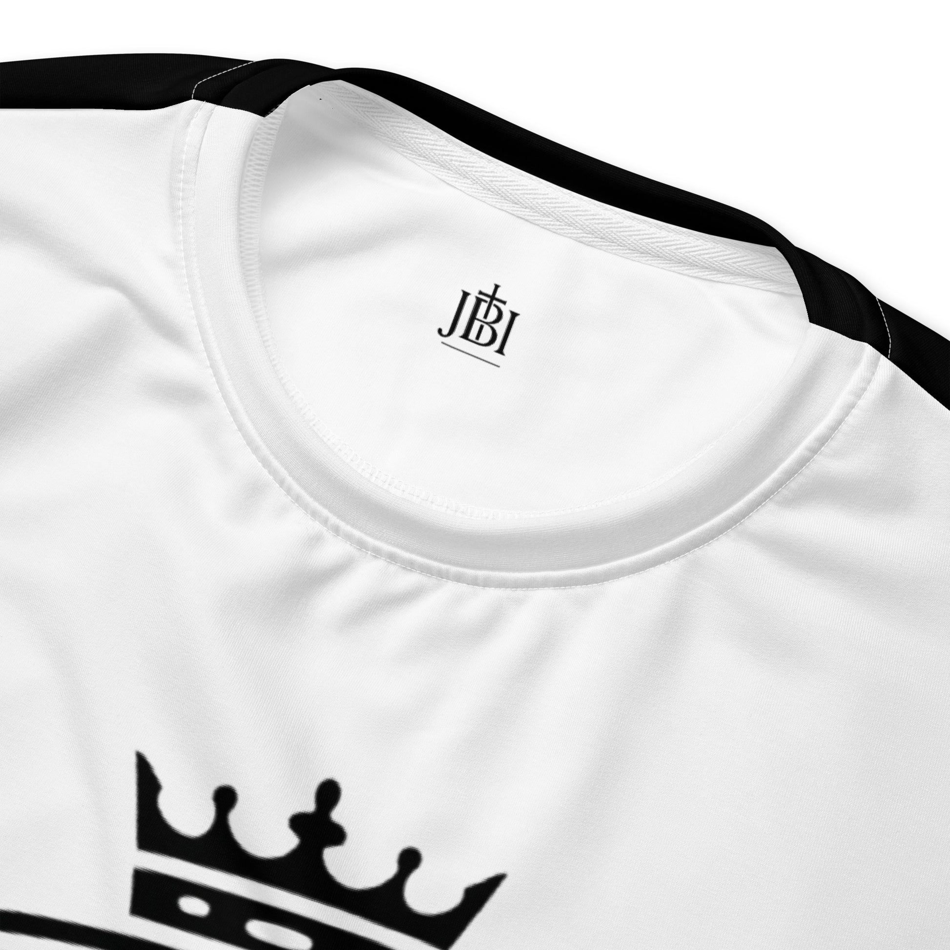 JBI Wing unisex long sleeve crewneck white and yellow collar detail
