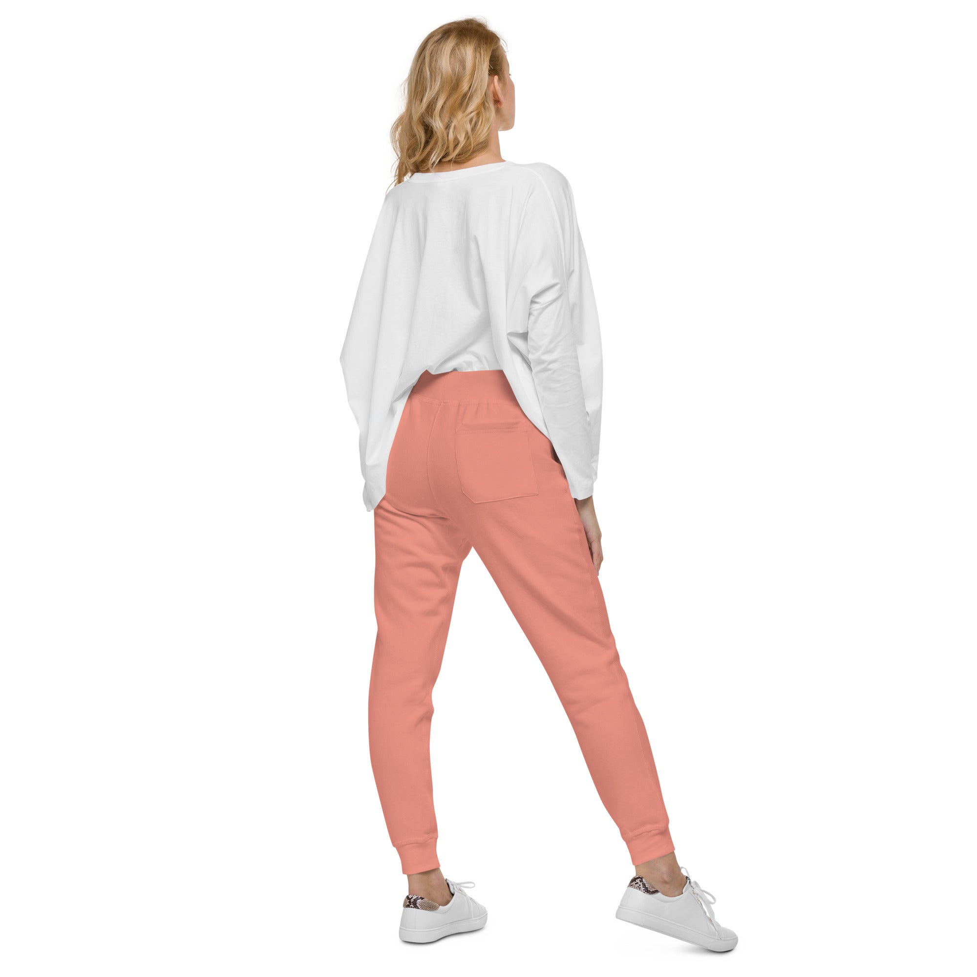 Back view of black Train in Truth Sweatpants with relaxed unisex fit